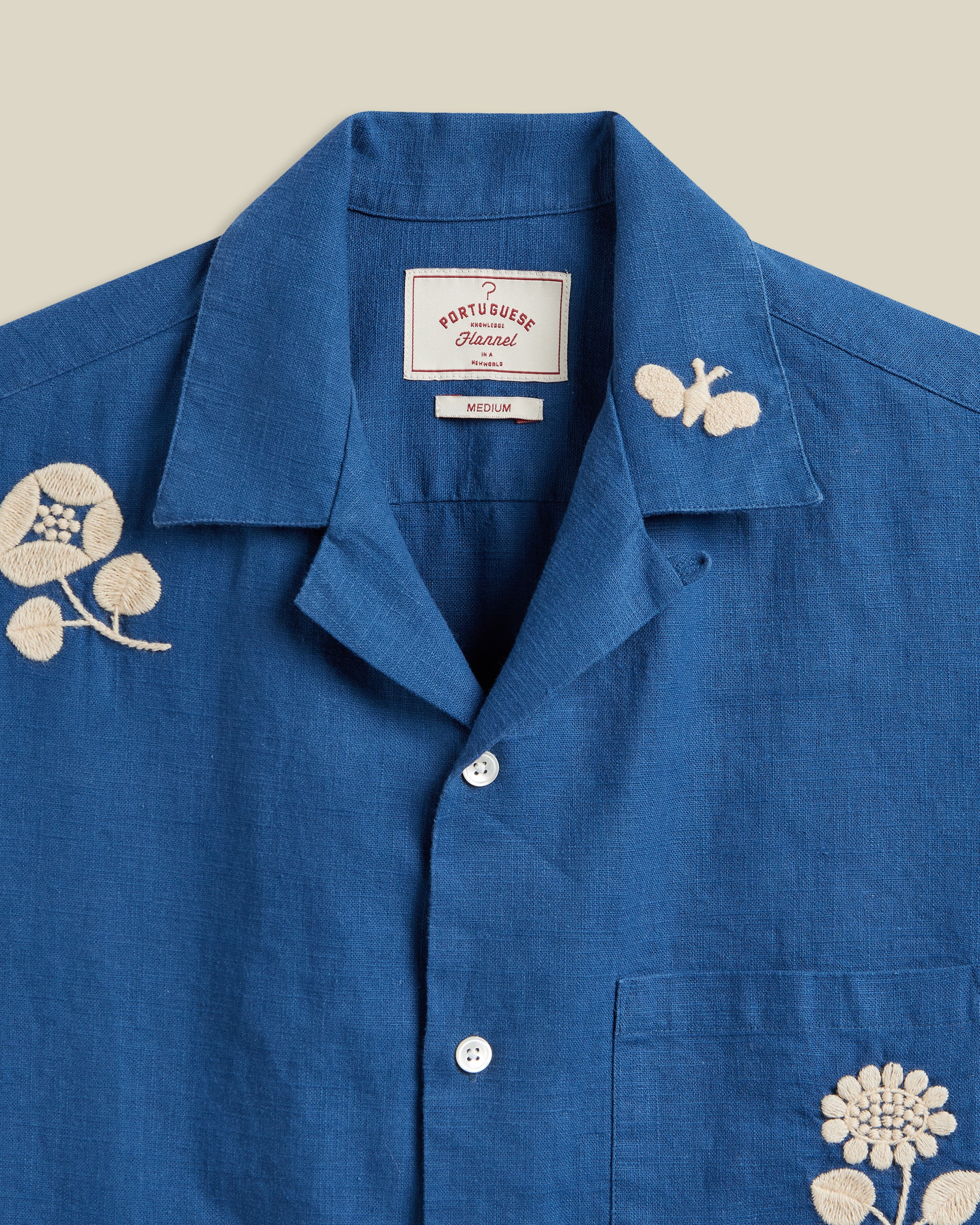 EMBROIDERY NATURE RAMIE - BLUE - Image 2